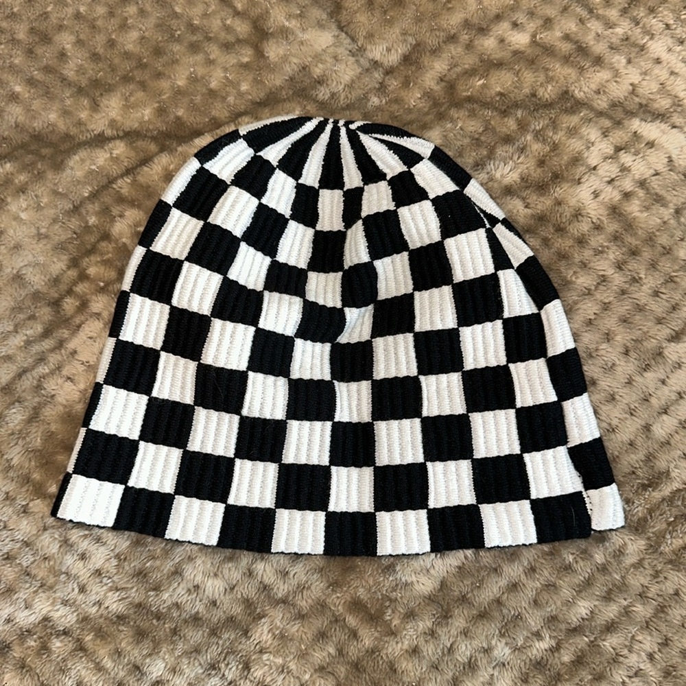 Dolls kill black and white checkered beanie